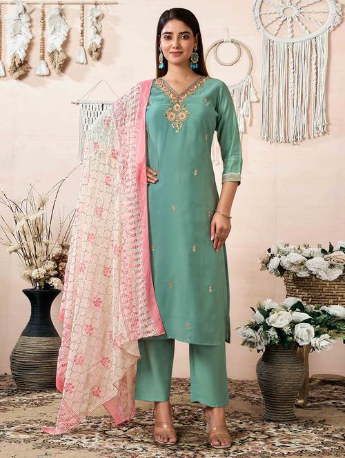 women embroidered kurta pant set with duaptta - 21729652 - Very Small Image - 1