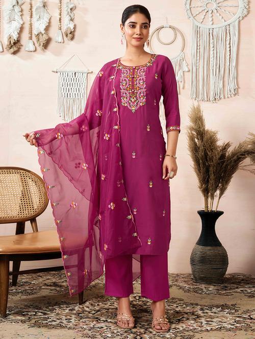 women embroidered kurta pant set with duaptta - 21729653 - Very Small Image - 1