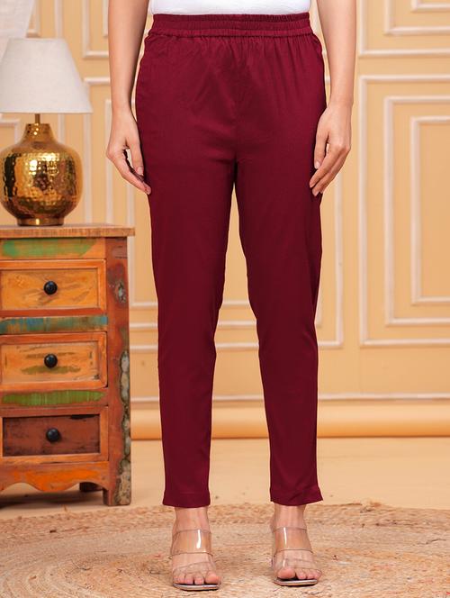 women solid mid rise cigarette pant - 21729671 - Very Small Image - 1