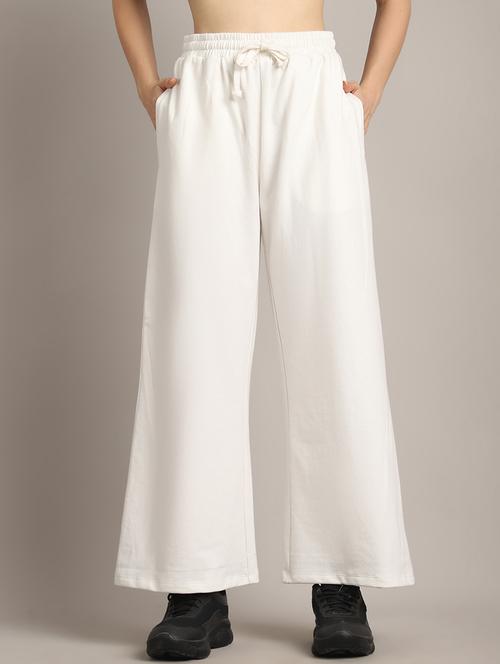 women solid high rise relaxed fit track pant - 21730165 - Very Small Image - 1