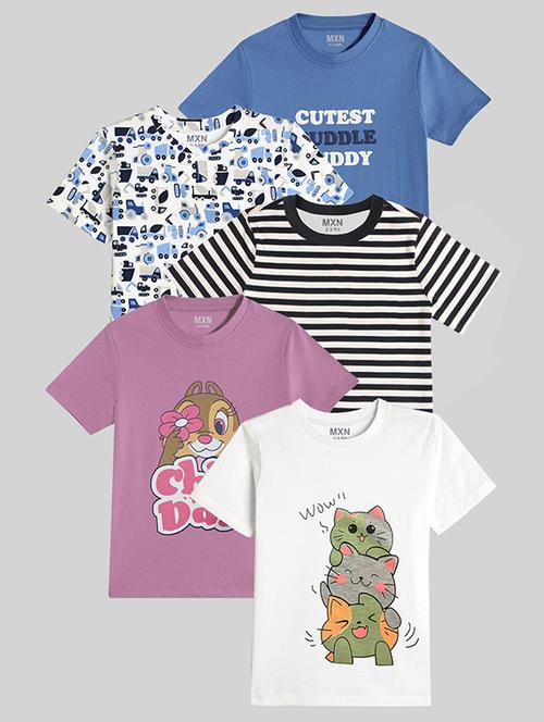 kids pack of 5 printed t-shirts - 21730829 - Very Small Image - 1