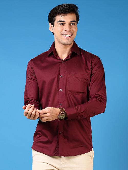 men long sleeves plain casual shirt - 21731380 - Very Small Image - 1