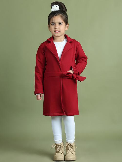 girls solid long sleeve trench coat - 21731888 - Very Small Image - 1