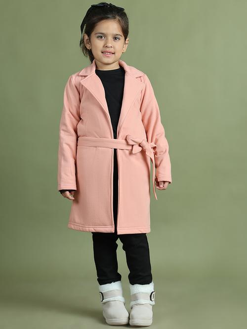 girls solid long sleeve trench coat - 21731891 - Very Small Image - 1