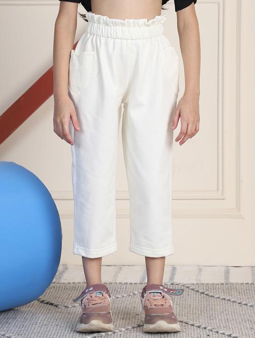 girls solid mid rise casual trouser - 21732089 - Very Small Image - 1