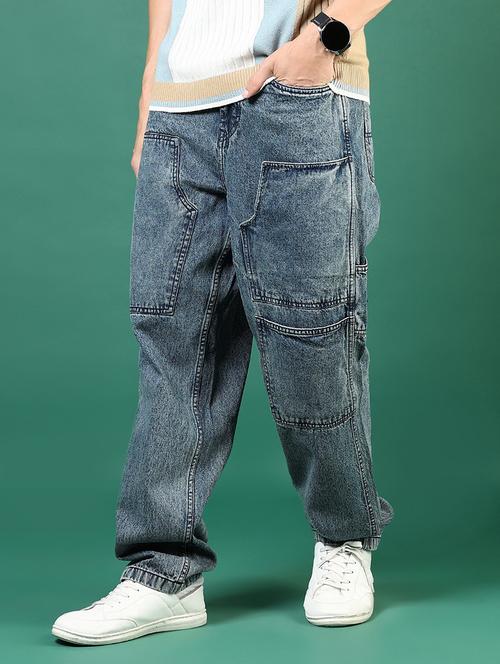 men blue mid rise relaxed fit denim jean - 21732191 - Very Small Image - 1