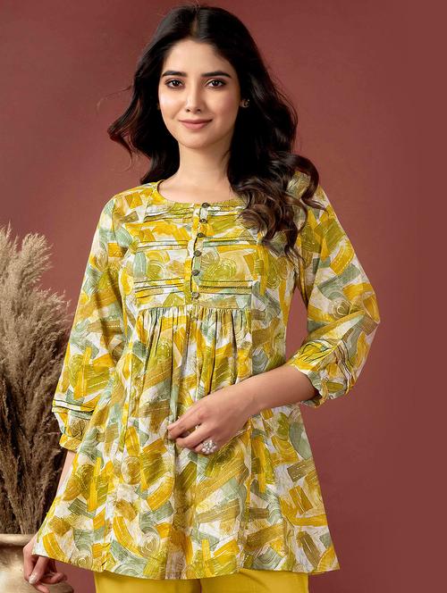 women printed three quarter sleeve top - 21732742 - Very Small Image - 1