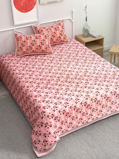 printed bedsheet with coordinated pillow covers - 21732926 - Very Small Image - 1