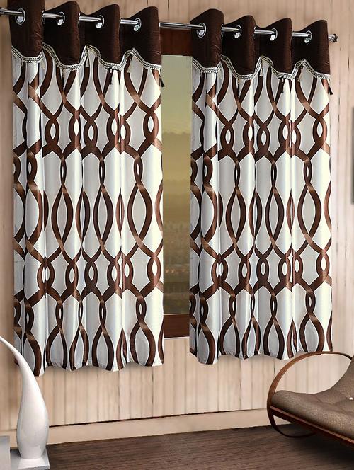 fancy curtain polyester window pack of 2 -brown 1 - 21733798 - Very Small Image - 1