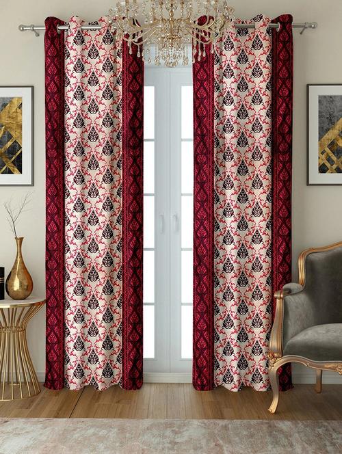 stylish and attractive printed curtains - set of 2 - 21733877 - Very Small Image - 1