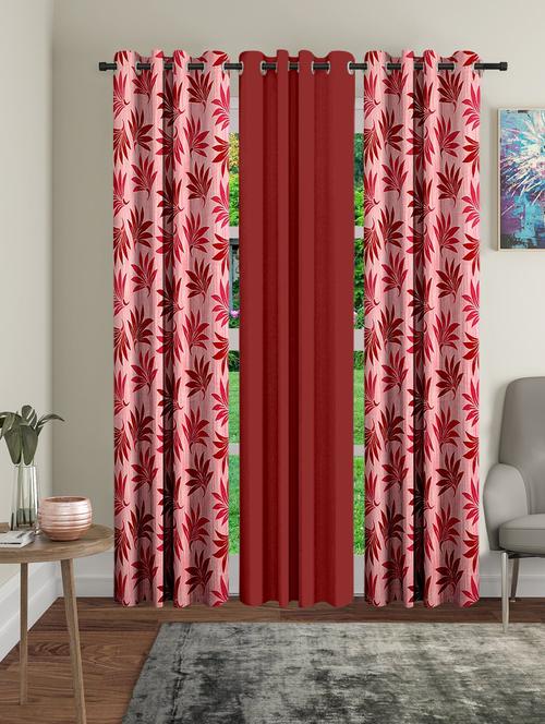 stylish and attractive printed curtains - set of 3 - 21733913 - Very Small Image - 1