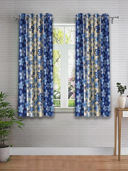 stylish and attractive floral printed curtains - set of 2 - 21733989 - Very Small Image - 1