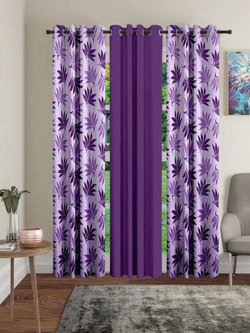stylish and attractive printed curtains - set of 3 - 21733998 - Very Small Image - 1