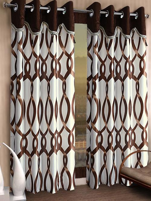 stylish and attractive printed curtains - set of 2 - 21734015 - Very Small Image - 1