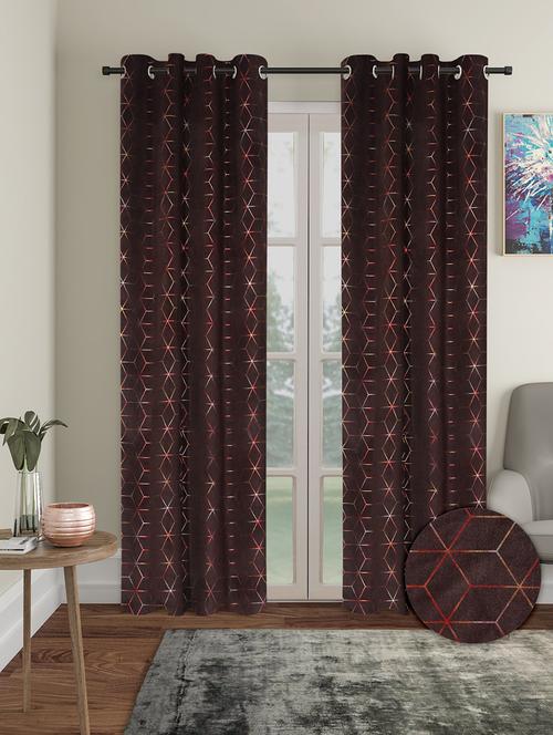 stylish and attractive printed curtains - set of 2 - 21734097 - Very Small Image - 1