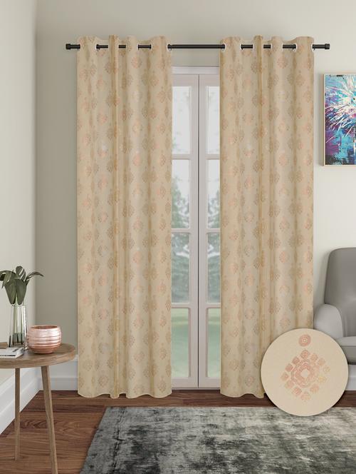 stylish and attractive printed curtains - set of 2 - 21734125 - Very Small Image - 1