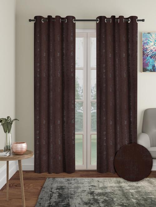 stylish and attractive self designed curtains - set of 2 - 21734132 - Very Small Image - 1