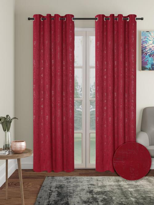 stylish and attractive solid curtains - set of 2 - 21734142 - Very Small Image - 1