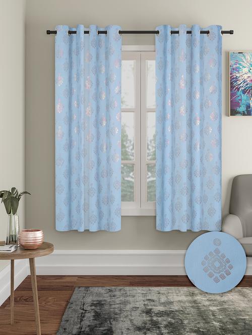 stylish and attractive printed curtains - set of 2 - 21734155 - Very Small Image - 1