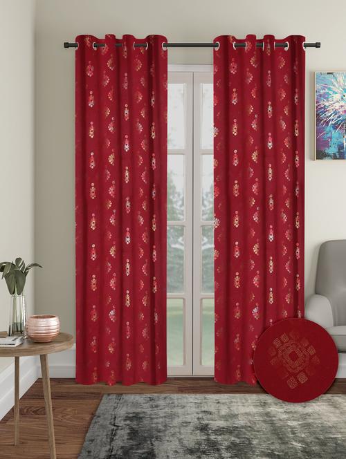 stylish and attractive printed curtains - set of 2 - 21734161 - Very Small Image - 1