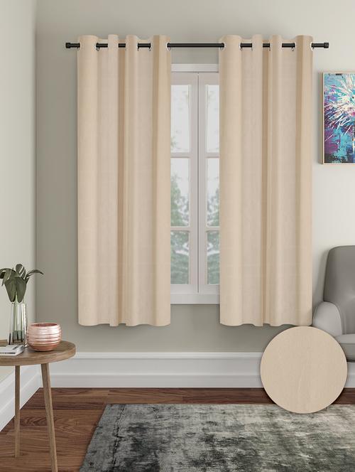 stylish and attractive solid curtains - set of 2 - 21734167 - Very Small Image - 1