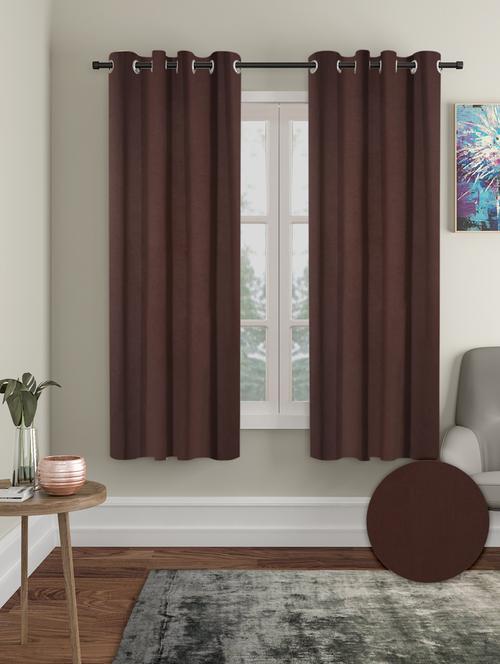 stylish and attractive solid curtains - set of 2 - 21734176 - Very Small Image - 1