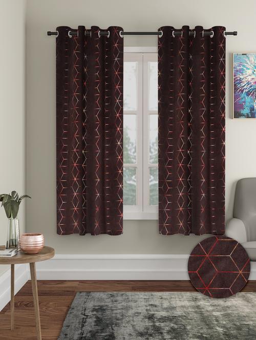 stylish and attractive printed curtains - set of 2 - 21734187 - Very Small Image - 1