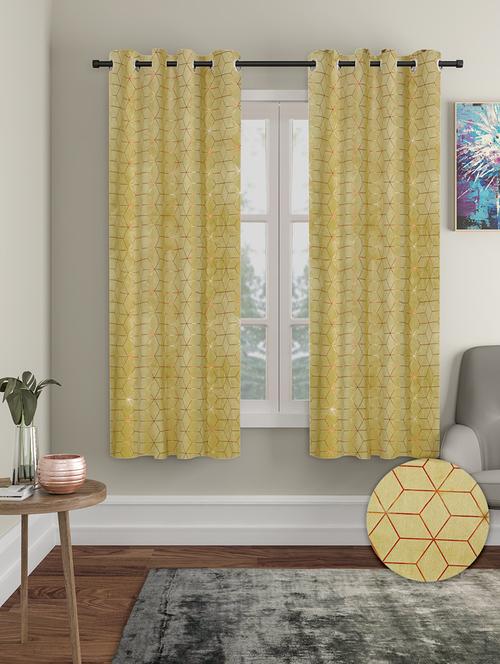 stylish and attractive geometric curtains - set of 2 - 21734188 - Very Small Image - 1