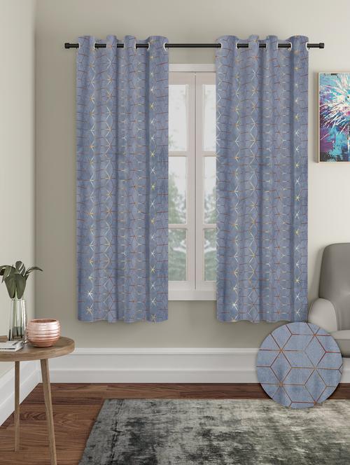 stylish and attractive self designed curtains - set of 2 - 21734191 - Very Small Image - 1