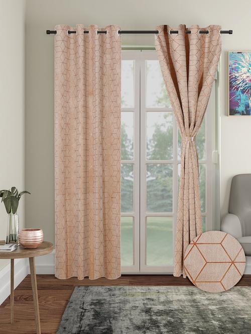 stylish and attractive geometric curtains - set of 2 - 21734193 - Very Small Image - 1