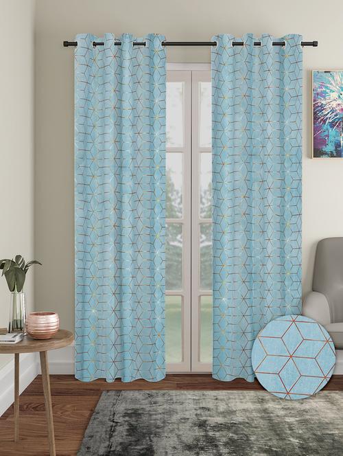 stylish and attractive geometric curtains - set of 2 - 21734202 - Very Small Image - 1