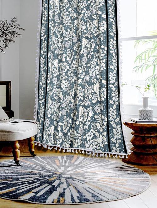 stylish and attractive floral printed curtains - set of 2 - 21734208 - Very Small Image - 1