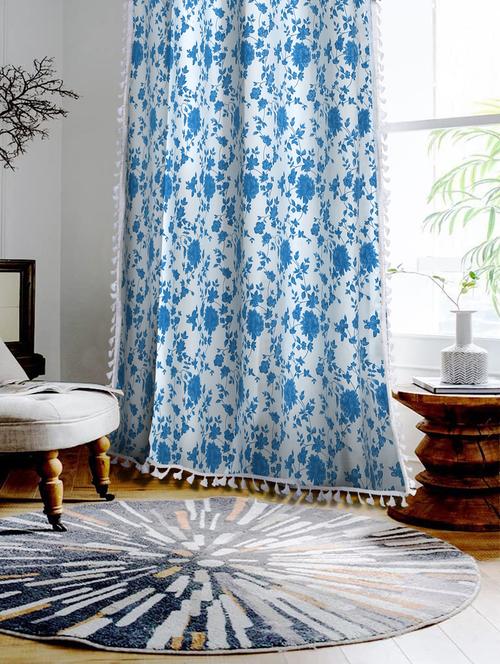 cotton curtain for door , boho curtain with stainless steel rings - 21734212 - Very Small Image - 1