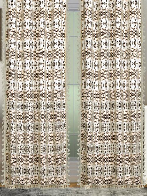 cotton curtain for , boho curtain with stainless steel rings curtain fabric (yellow, 274 m) - 21734229 - Very Small Image - 1