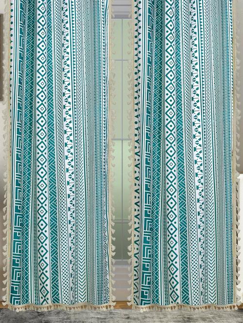 stylish and attractive printed curtains - set of 2 - 21734239 - Very Small Image - 1