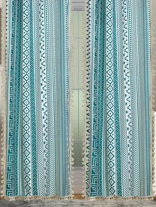 stylish and attractive printed curtains - set of 2 - 21734241 - Very Small Image - 1