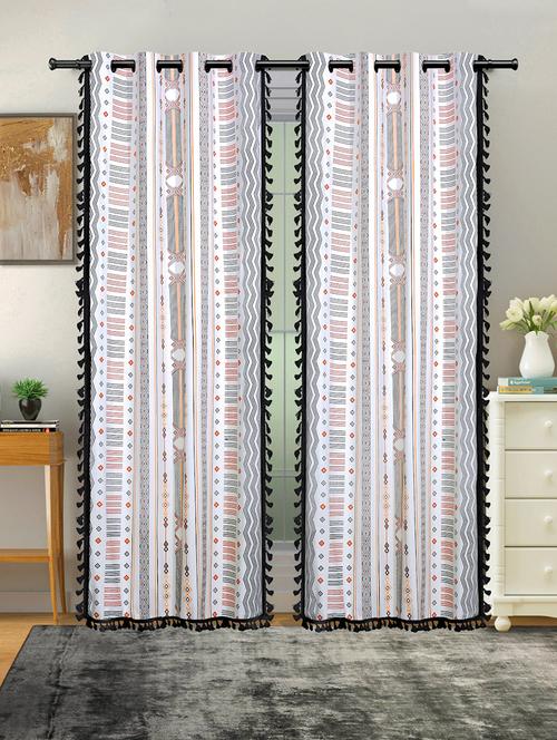 stylish and attractive printed curtains - set of 2 - 21734246 - Very Small Image - 1