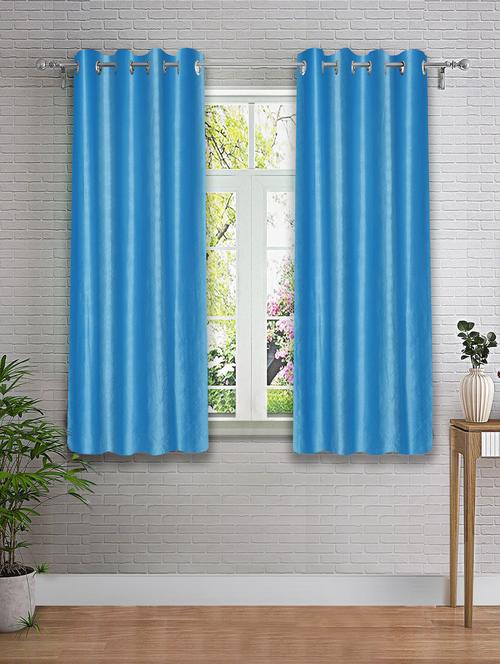 stylish and attractive solid curtains - set of 2 - 21734283 - Very Small Image - 1
