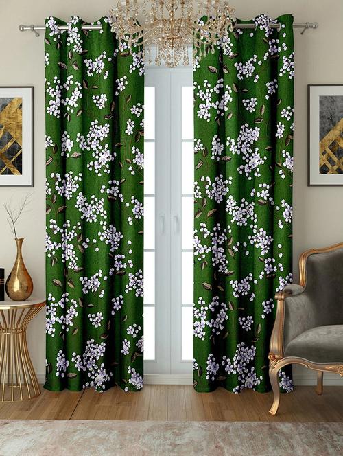 stylish and attractive printed curtains - set of 2 - 21734325 - Very Small Image - 1