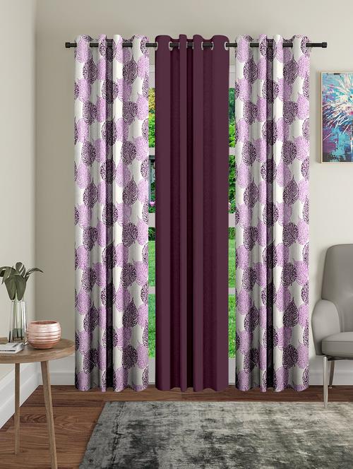 stylish and attractive printed curtains - set of 3 - 21734331 - Very Small Image - 1