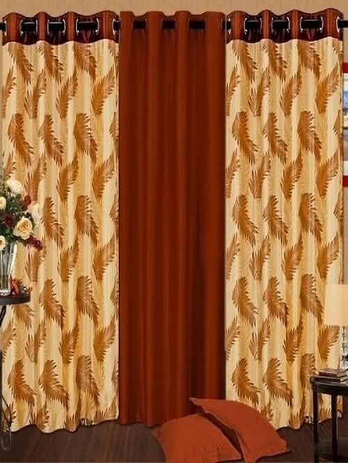 stylish and attractive printed curtains - set of 3 - 21734335 - Very Small Image - 1