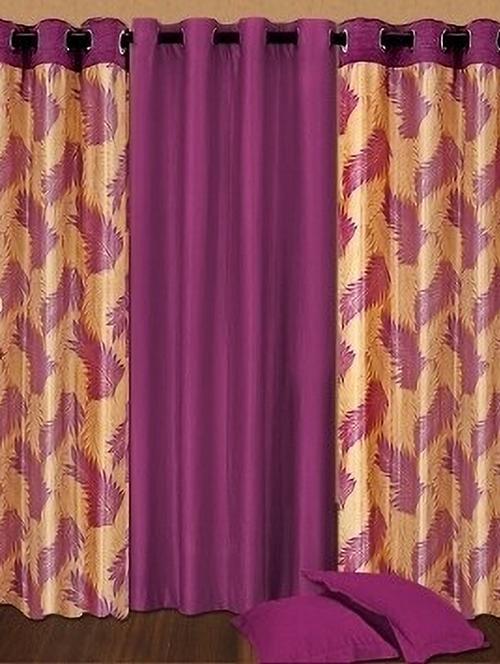stylish and attractive printed curtains - set of 3 - 21734337 - Very Small Image - 1