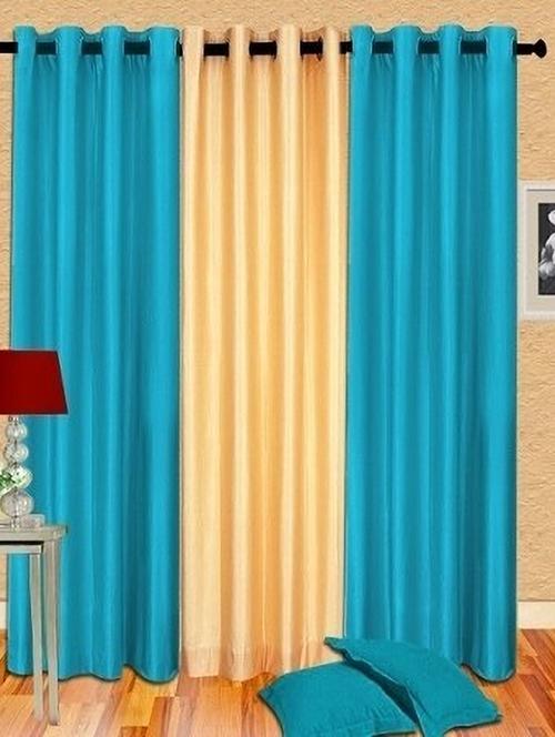 stylish and attractive solid curtains - set of 3 - 21734348 - Very Small Image - 1