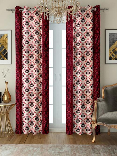 stylish and attractive printed curtains - set of 2 - 21734360 - Very Small Image - 1