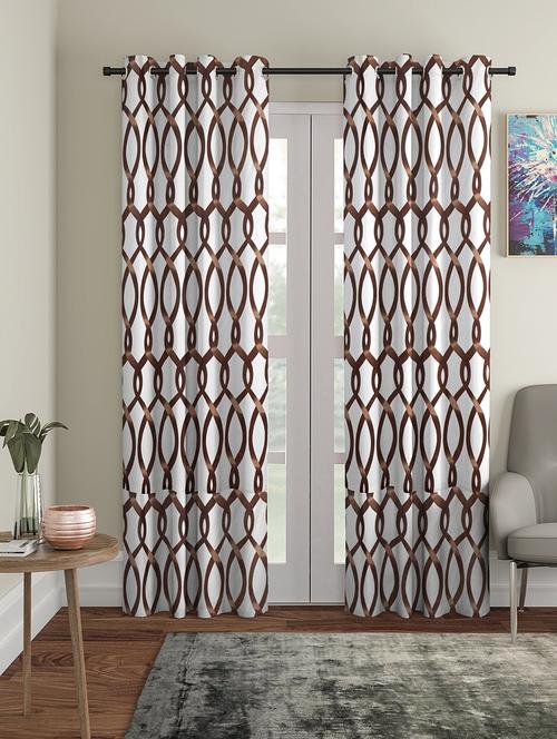 stylish and attractive printed curtains - set of 2 - 21734445 - Very Small Image - 1