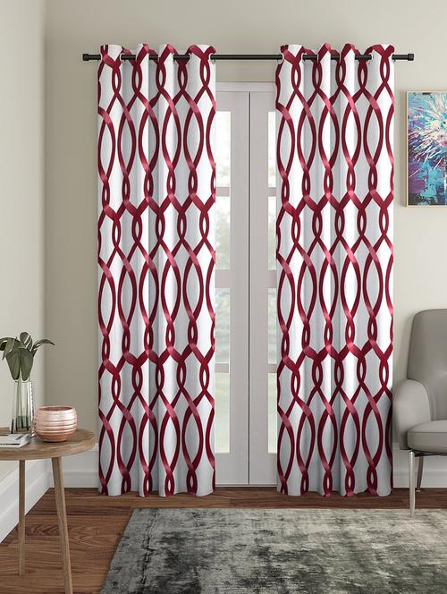 stylish and attractive printed curtains - set of 4 - 21734452 - Very Small Image - 1