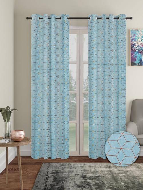 stylish and attractive printed curtains - set of 2 - 21734474 - Very Small Image - 1