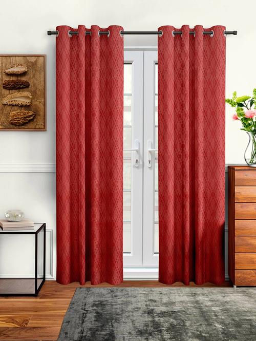 stylish and attractive self designed curtains - set of 2 - 21734547 - Very Small Image - 1
