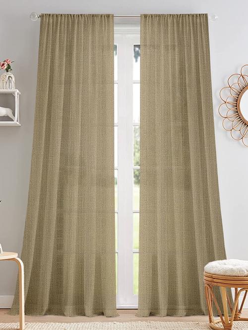 stylish and attractive solid curtains - set of 2 - 21734555 - Very Small Image - 1