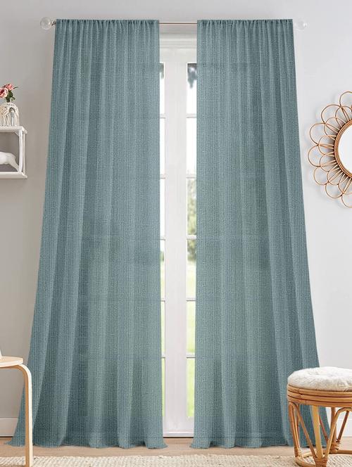 stylish and attractive solid curtains - set of 2 - 21734560 - Very Small Image - 1